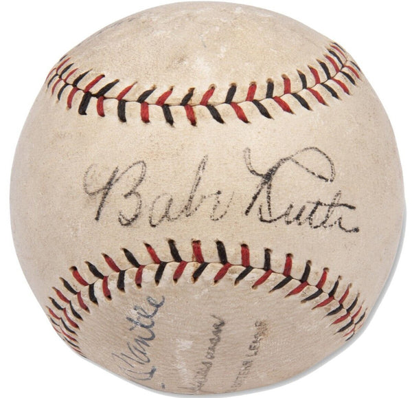 Historic Babe Ruth Mickey Mantle & Joe Dimaggio Signed Baseball PSA DNA & JSA