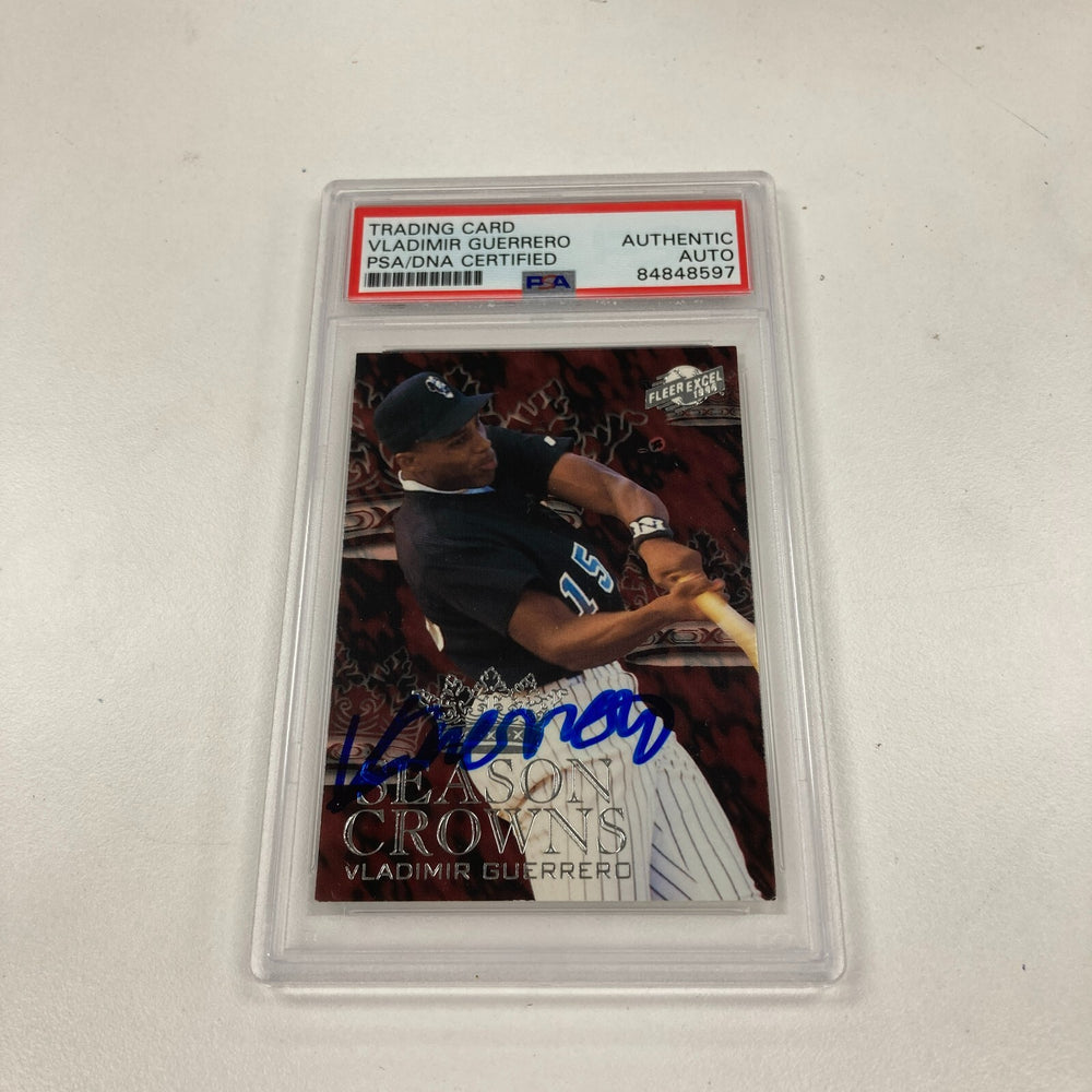 1996 Fleer Excel Vladimir Guerrero Signed Autographed RC Rookie Card PSA DNA