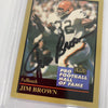 1991 Enor Pro Football Hall of Fame Jim Brown Signed Football Card PSA DNA