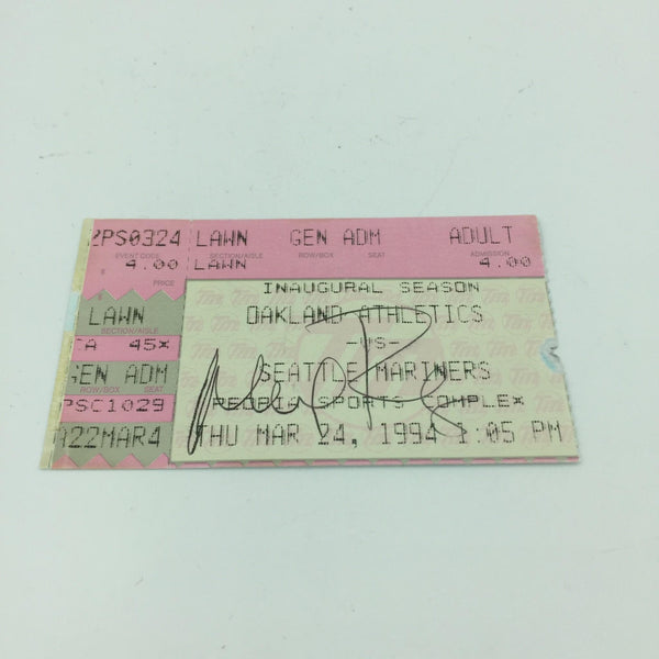 Alex Rodriguez Signed First Ever Professional Game Debut Ticket 3/24/1994 JSA