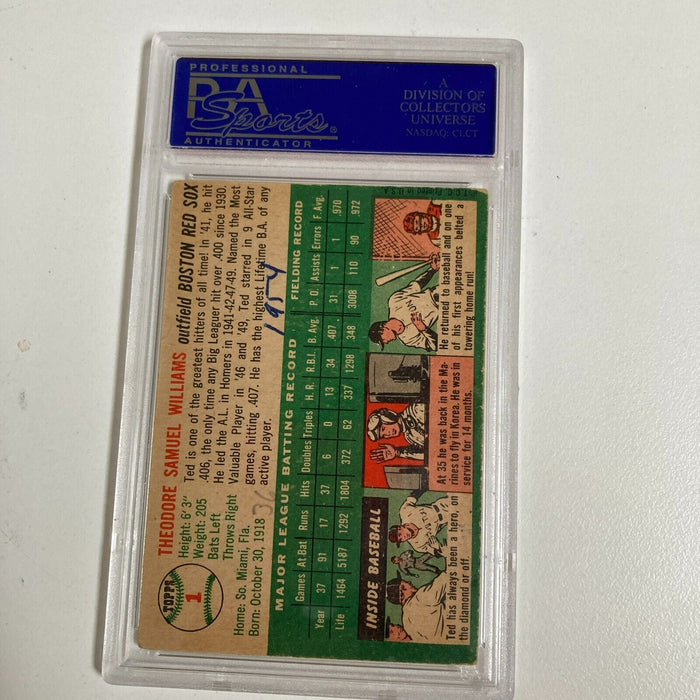 1954 Topps Ted Williams #1 Signed Autographed Baseball Card PSA DNA