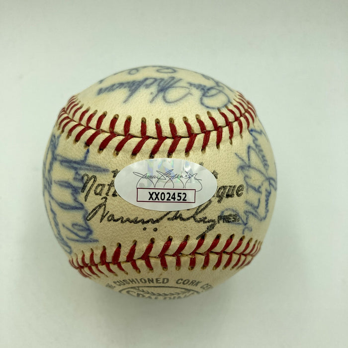 1969 Chicago Cubs Team Signed Vintage National League Baseball Ernie Banks JSA