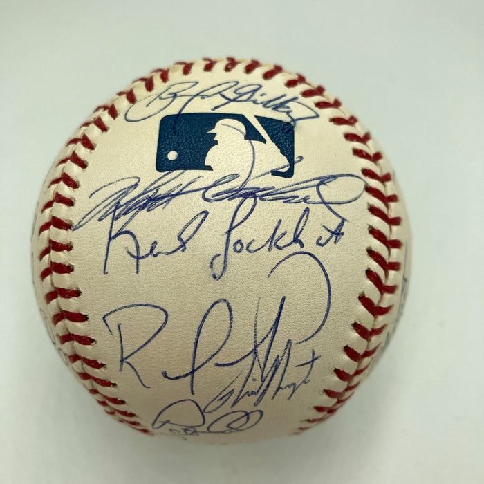 2001 Atlanta Braves Team Signed Baseball Chipper Jones Greg Maddux Tom Glavine