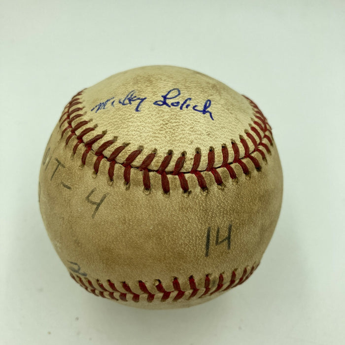 Mickey Lolich Signed Career Win No. 155 Final Out Game Used Baseball Beckett COA
