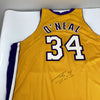 2003-04 Shaquille O'Neal Los Angeles Lakers Game Used Signed Jersey MEARS COA