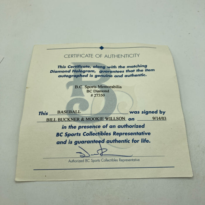 Rare Bill Buckner & Mookie Wilson Signed 1986 World Series Baseball JSA COA