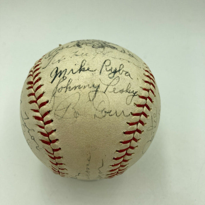 Nice 1943 Boston Red Sox Team Signed Baseball Ted Williams Al Simmons JSA COA