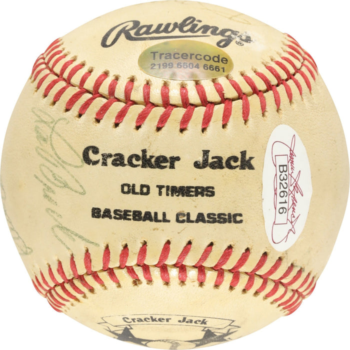 Joe Dimaggio Hank Aaron Hall Of Fame Multi Signed Baseball JSA COA