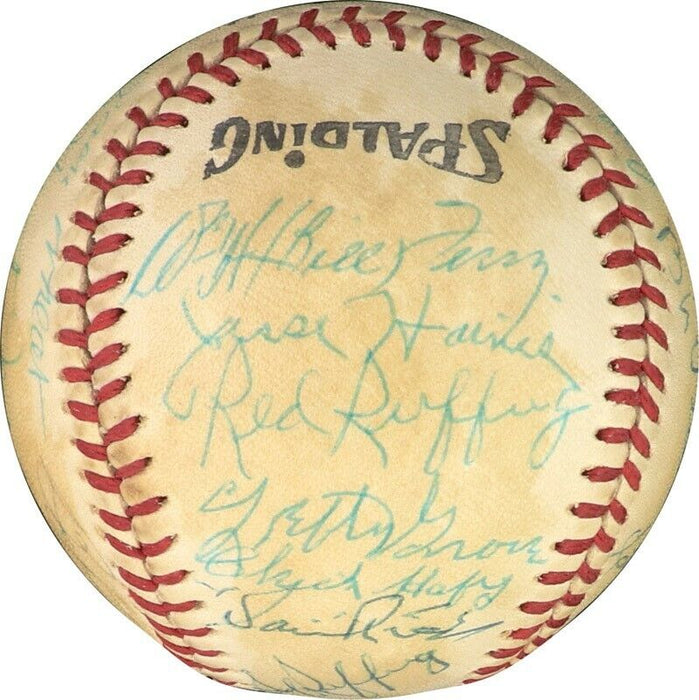Satchel Paige Chick Hafey Hall Of Fame Induction Multi Signed Baseball PSA DNA