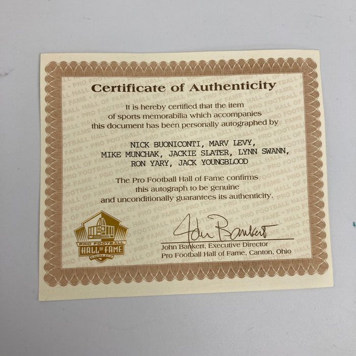 2001 NFL Hall Of Fame Induction Class Signed Football Marv Levy Lynn Swann JSA