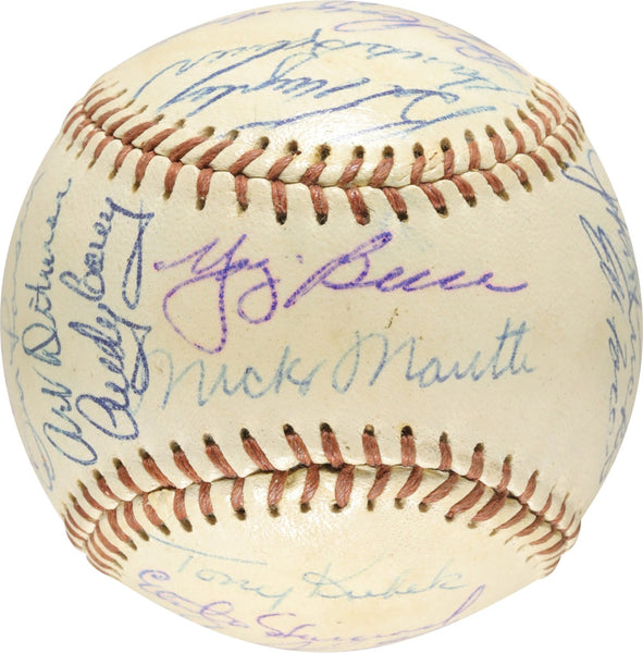 1957 New York Yankees American League Champs Team Signed AL Baseball PSA DNA COA