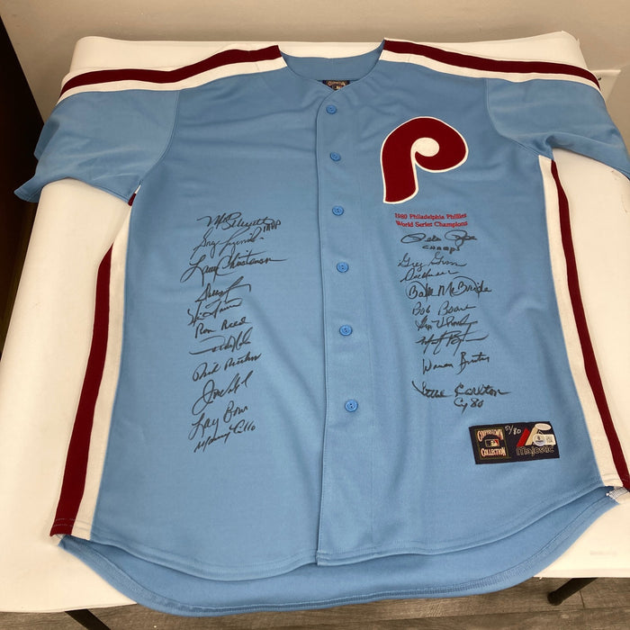 1980 Philadelphia Phillies World Series Champs Team Signed Jersey Beckett COA