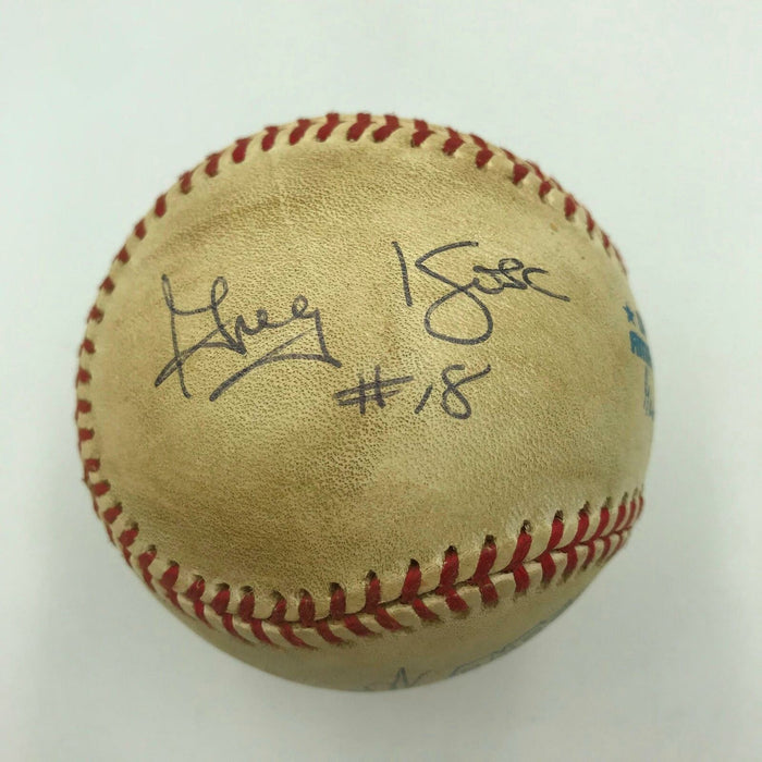 1997 Yankees Indians ALDS Playoffs Game Used Baseball Signed By All Umpires