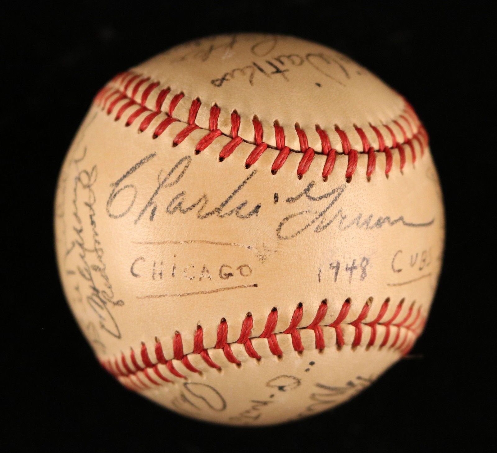 1948 Chicago Cubs Team Signed National League Ford Frick Baseball JSA COA