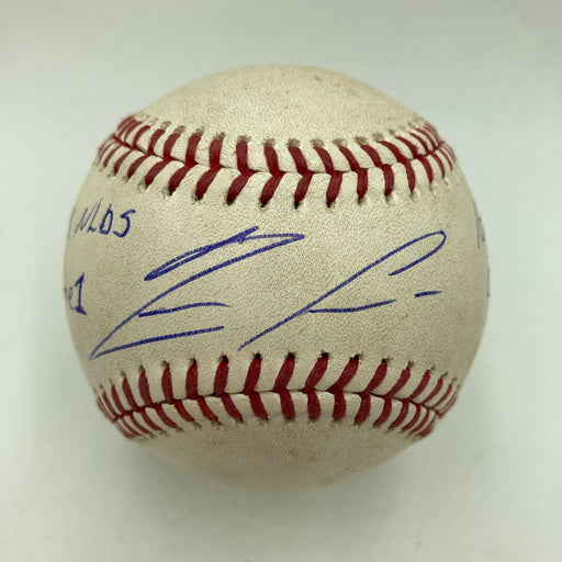 Ronald Acuna Signed 2019 NLDS Actual Hit Game Used Baseball Double JSA & MLB COA