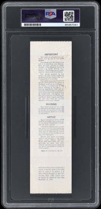 Nolan Ryan Signed 1975 World Series Ticket PSA DNA 9 MINT Houston Astros