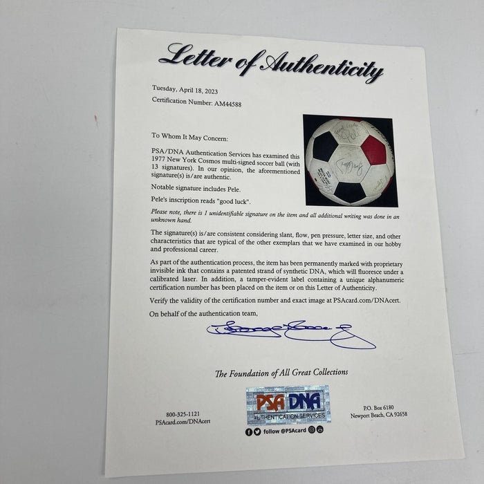 1977 New York Cosmos Pele Team Signed Vintage Soccer Ball PSA DNA World Cup