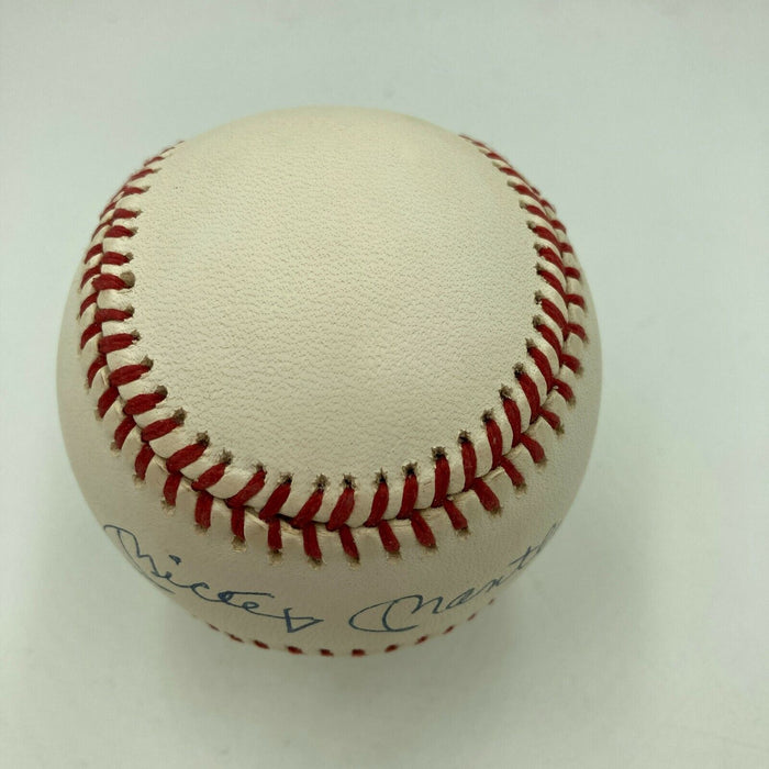 Beautiful Mickey Mantle Signed American League Baseball PSA DNA Graded MINT 9