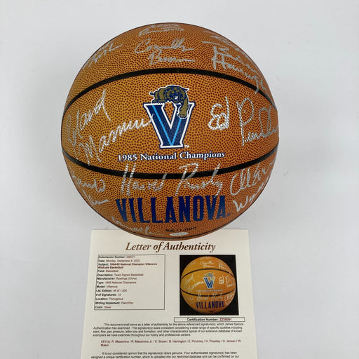 1984-1985 Villanova Wildcats NCAA National Champs Team Signed Basketball JSA COA