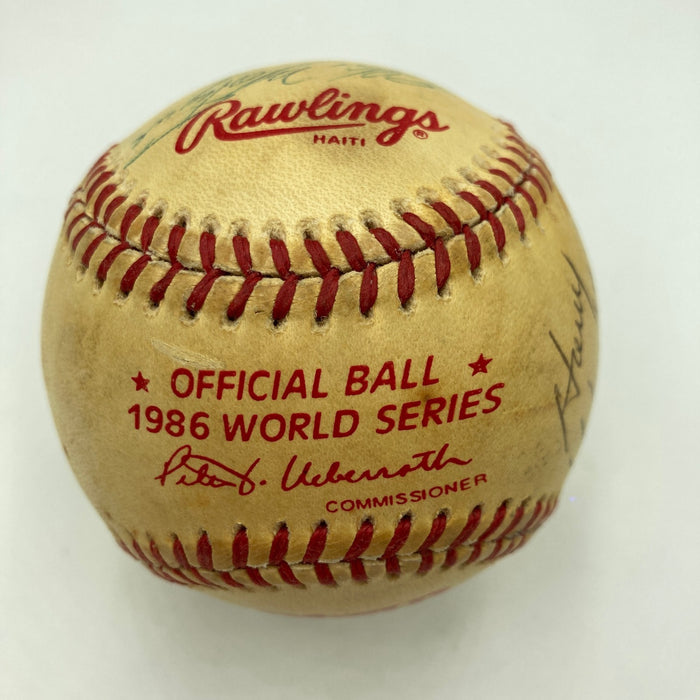 1986 World Series Umpires Multi Signed W.S. Game Baseball PSA DNA New York Mets