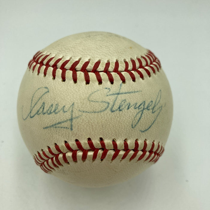 Casey Stengel Single Signed 1960's American League Joe Cronin Baseball JSA COA