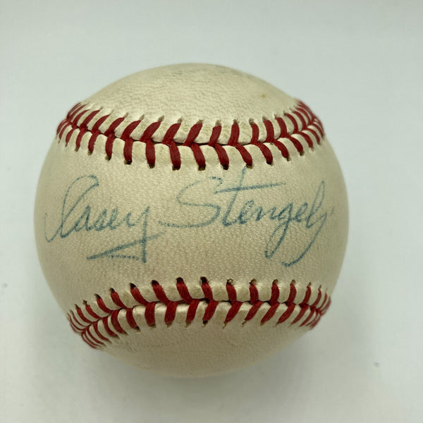 Casey Stengel Single Signed 1960's American League Joe Cronin Baseball JSA COA
