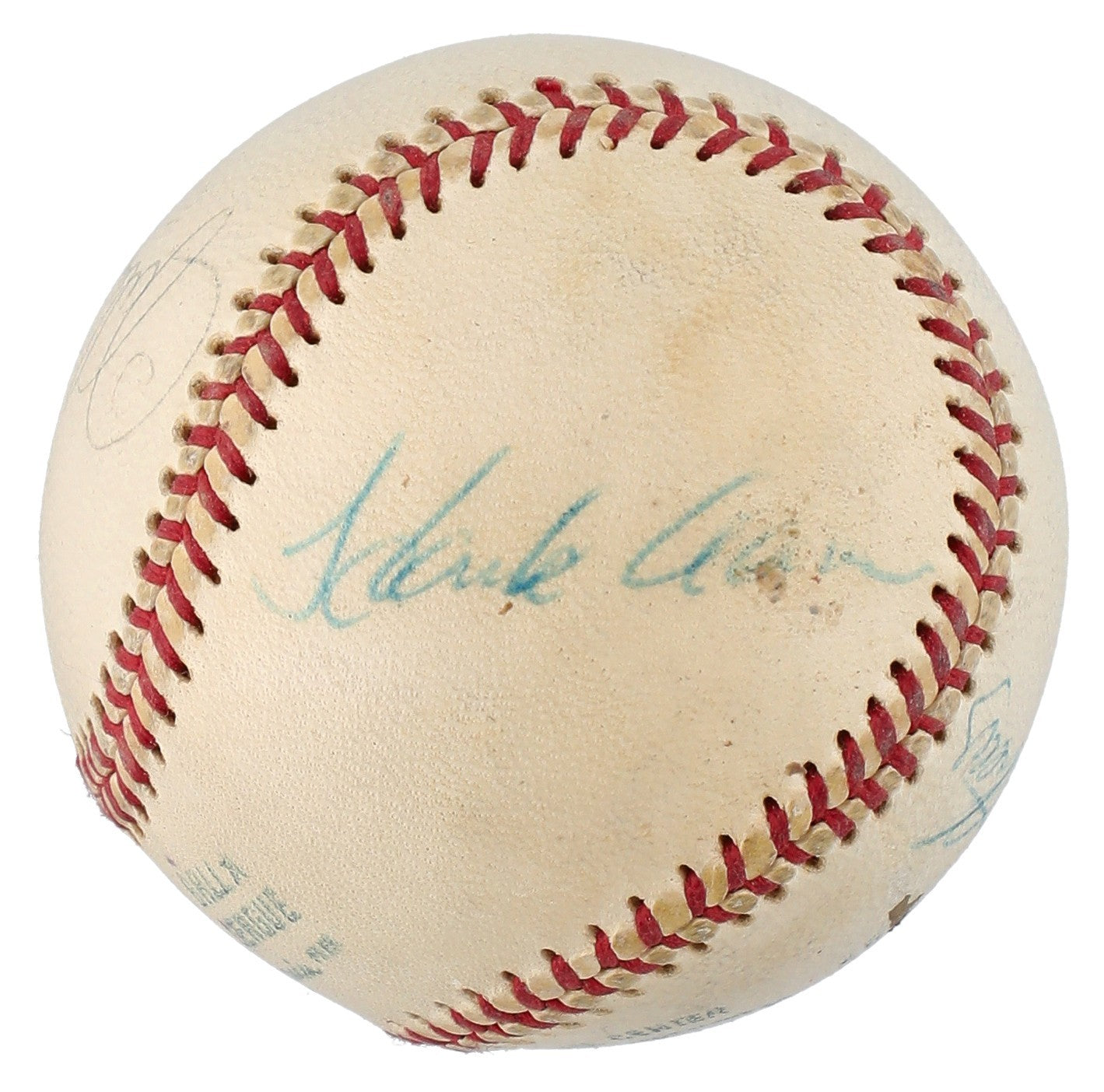 Hank Aaron Eddie Mathews Signed Vintage 1973 American League Cronin Baseball JSA