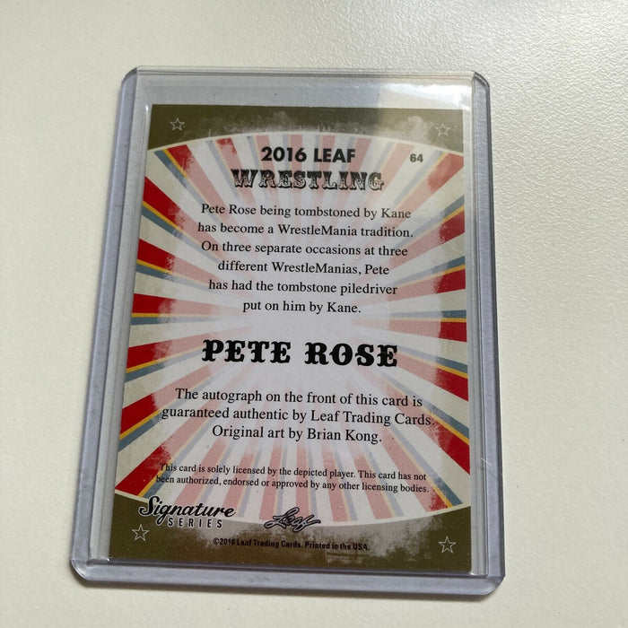 2016 Leaf Wrestling Pete Rose #16/25 Auto Signed Autographed Baseball Card