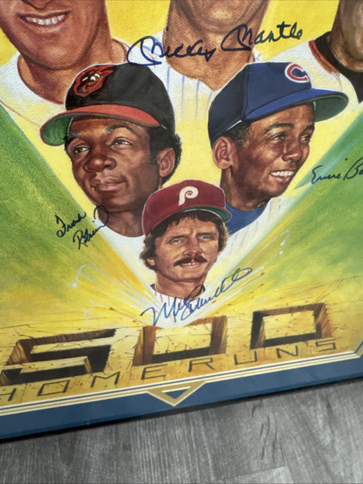 500 Home Run Club Signed Large Photo Litho Mickey Mantle Ted Williams JSA COA