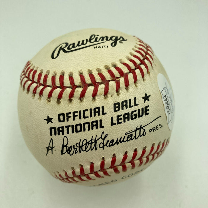Ernie Banks Signed 1980's Official National League Baseball JSA COA