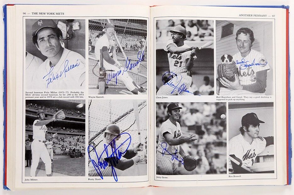 1986 New York Mets World Series Yearbook With 180 Signatures! PSA DNA COA