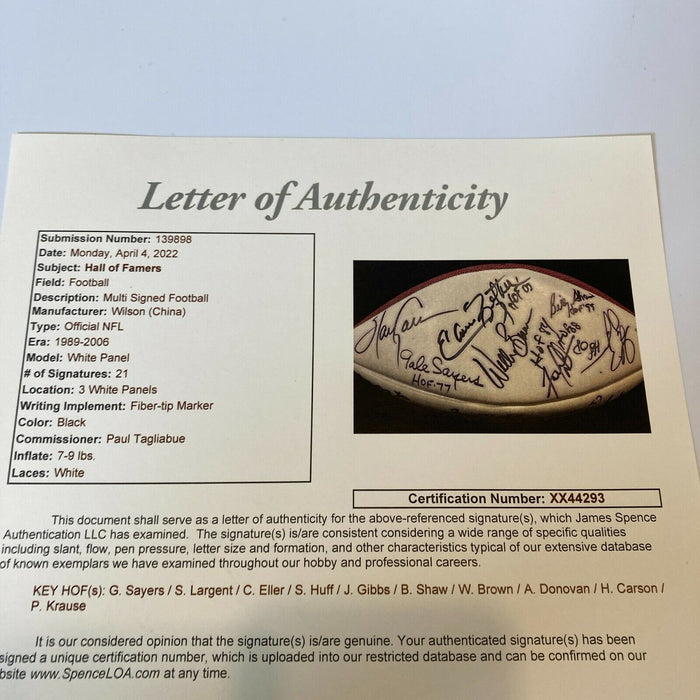 Hall Of Fame Legends Multi Signed Football With 21 Sigs JSA COA
