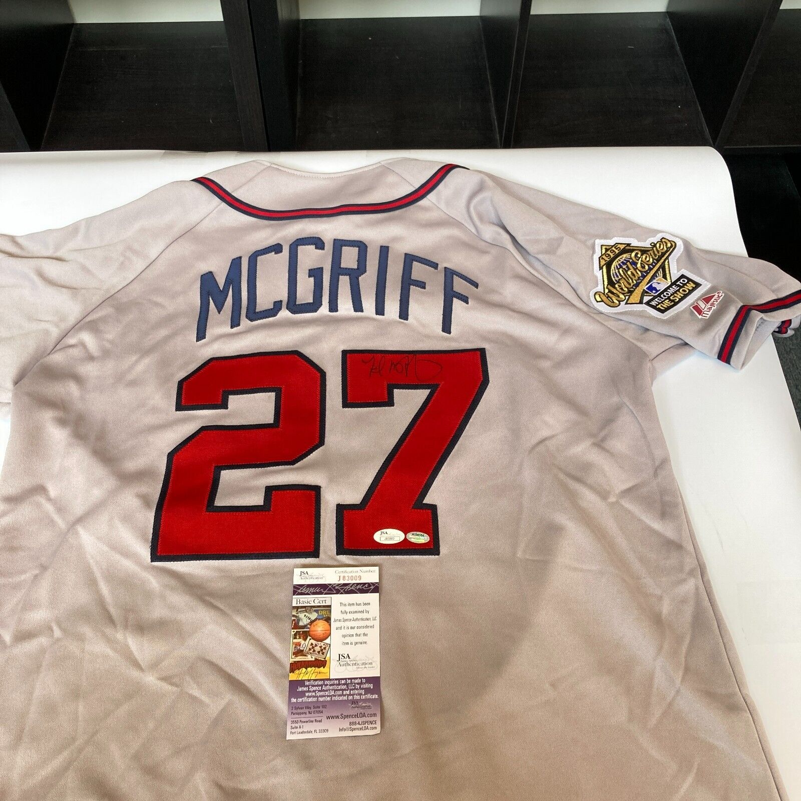 Fred McGriff Signed Atlanta Braves 1995 World Series Jersey JSA COA —  Showpieces Sports