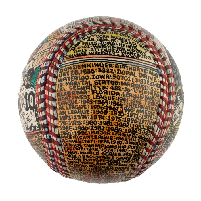 Bucky Dent Historic 1978 Home Run Hand Painted George Sosnak Folk Art Baseball