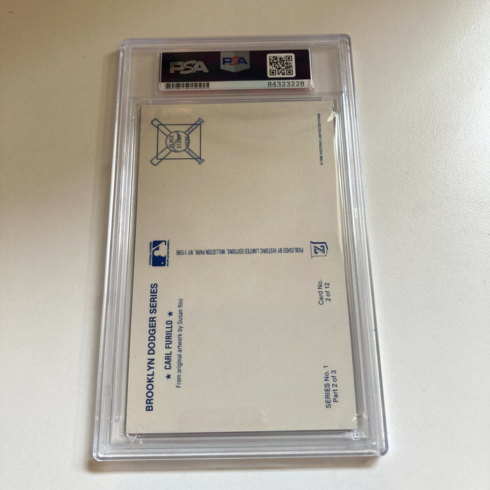 Don Drysdale Carl Erskine Signed Autographed Brooklyn Dodgers Postcard PSA DNA