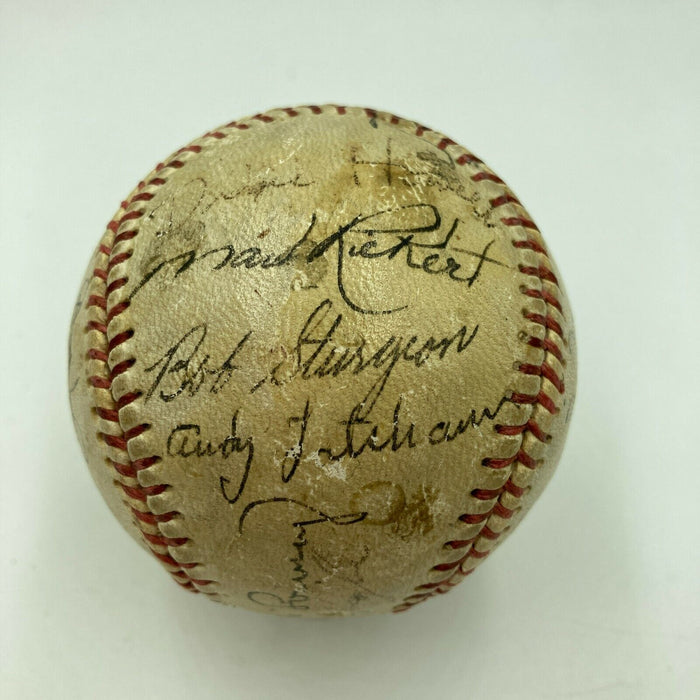 1947 Chicago Cubs Team Signed Baseball With Ed Waitkus JSA COA