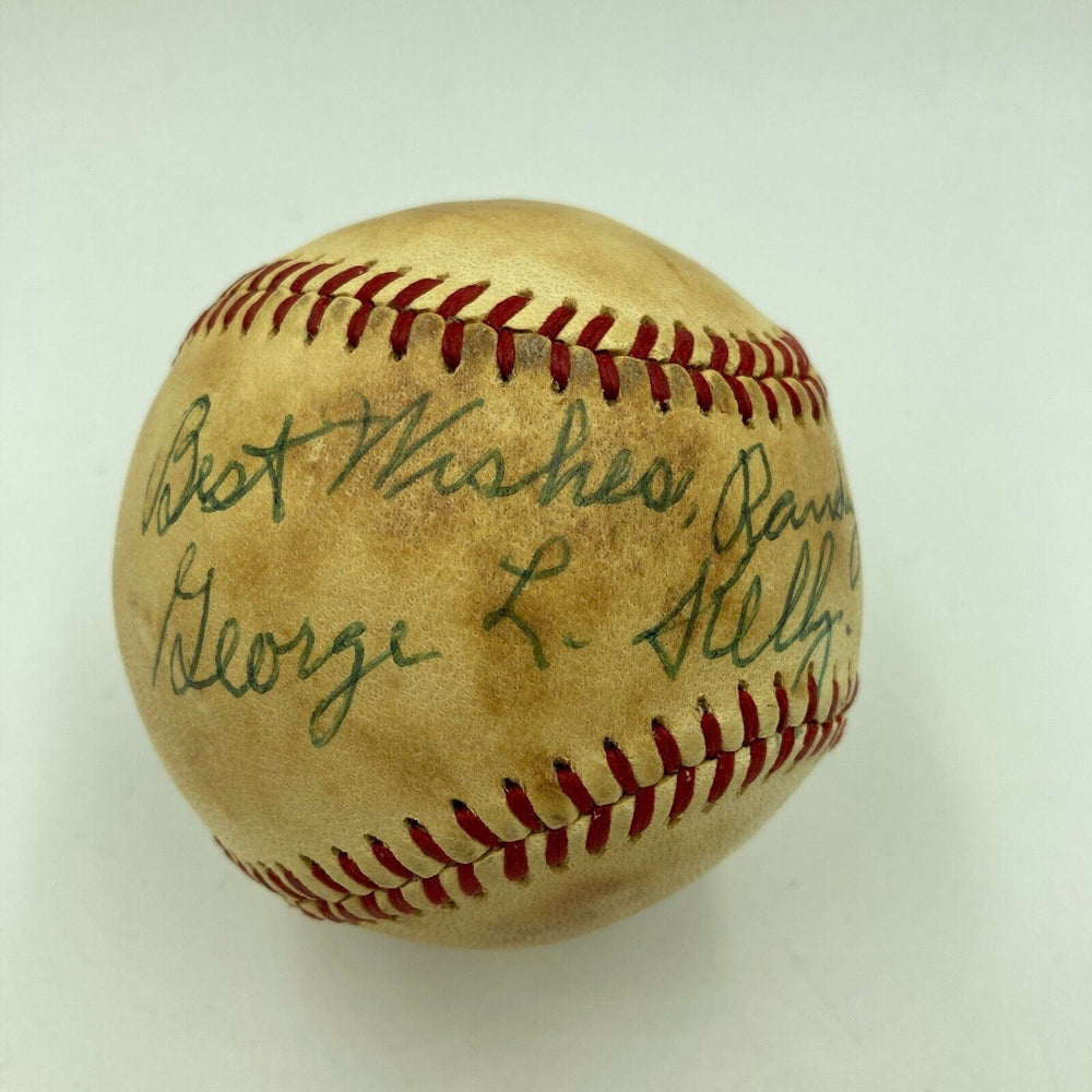 George Kelly Single Signed Baseball Rare Ballpoint Signature Hall Of Fame JSA