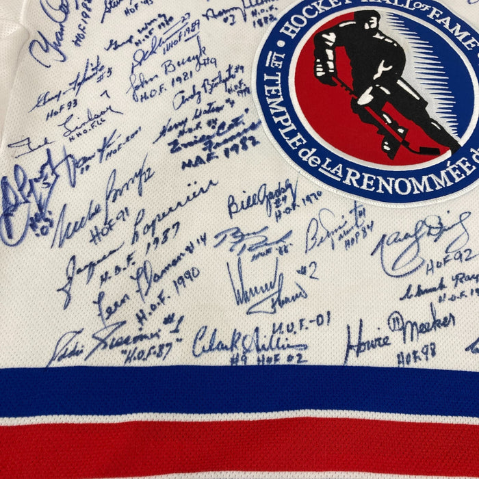 Incredible NHL Hockey Hall Of Fame Multi Signed Jersey 66 Signatures JSA COA