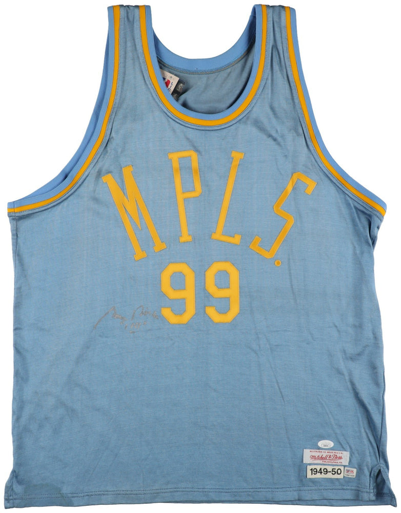 George Mikan HOF 1959 Signed Los Angeles Lakers Mitchell & Ness Jersey PSA & JSA