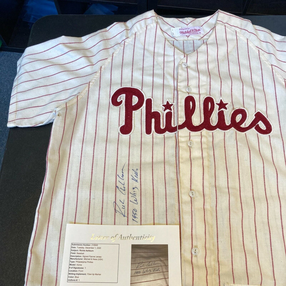 Richie Ashburn "1950 Whiz Kids" Signed Philadelphia Phillies Jersey JSA COA RARE