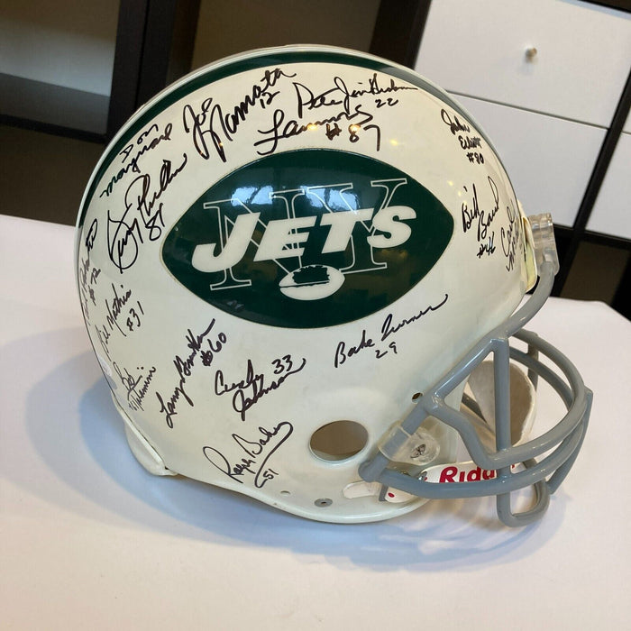 1969 New York Jets Super Bowl Champs Team Signed Full Size Helmet Joe Namath JSA