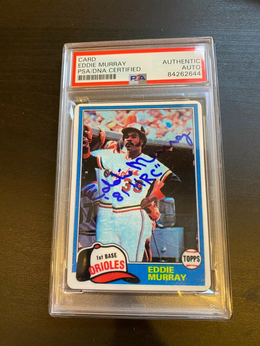 1981 Topps Eddie Murray "1981 HRC" Signed Porcelain Baseball Card PSA DNA