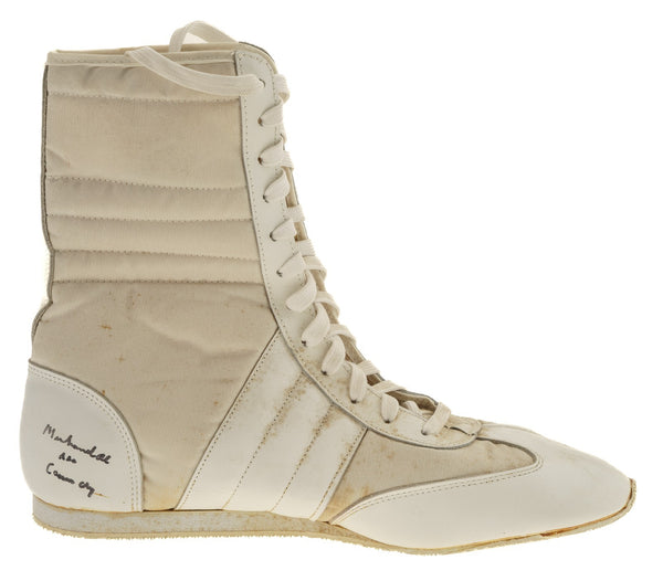 Muhammad Ali "AKA Cassius Clay" Twice Signed Vintage Boxing Boot JSA COA