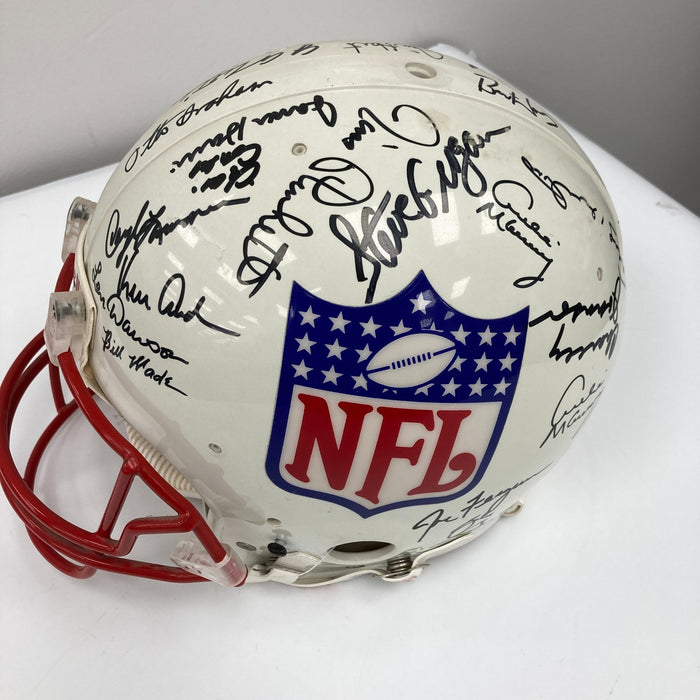 Quarterback Legends Signed Helmet 30 Sigs Johnny Unitas Len Dawson Beckett COA