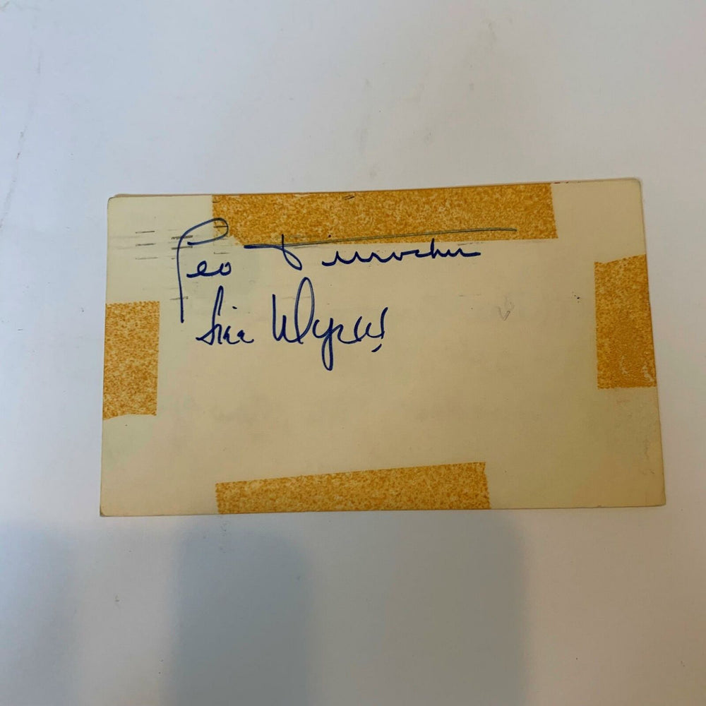 Leo Durocher Signed Autographed 1940's Postcard