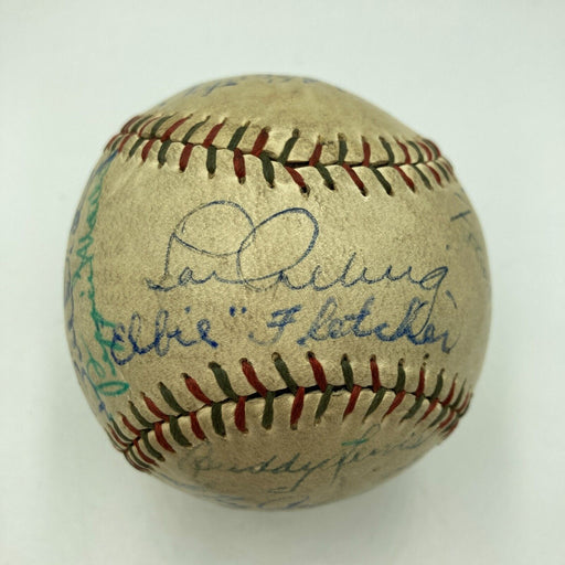 Babe Ruth & Lou Gehrig 1934 New York Yankees Team Signed Baseball PSA DNA