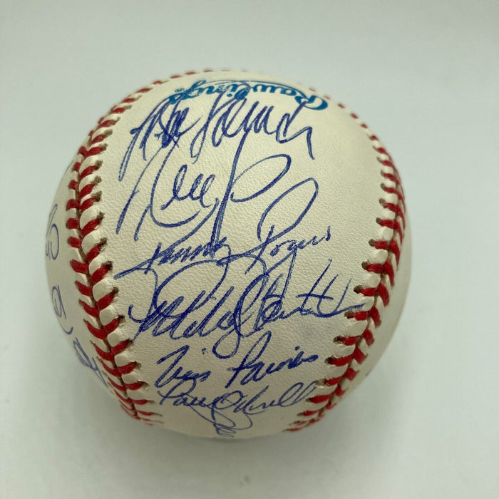 1997 New York Yankees Team Signed Baseball Derek Jeter Mariano Rivera JSA COA