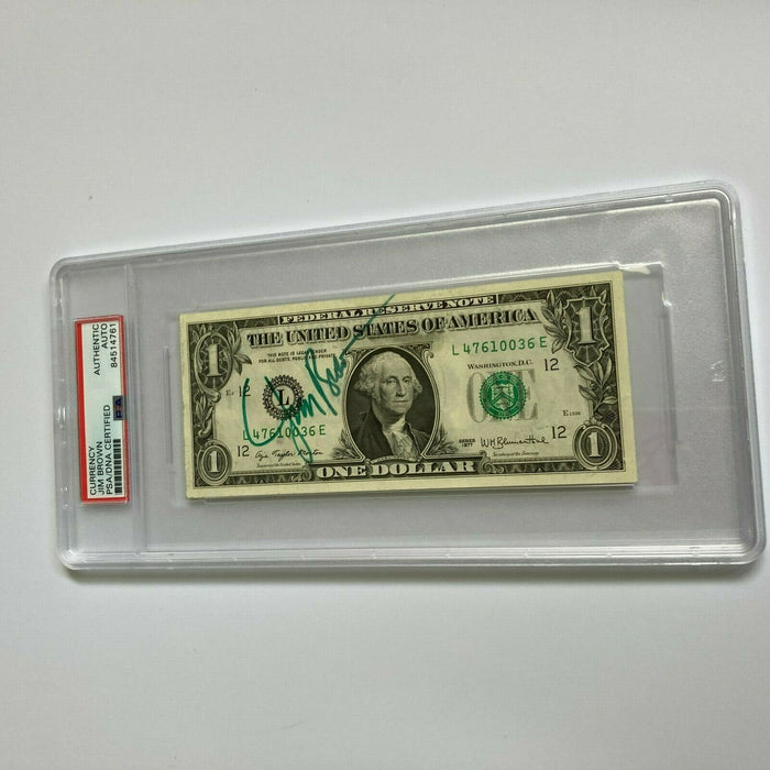 Jim Brown Signed Autographed $1 One Dollar Bill PSA DNA COA NFL