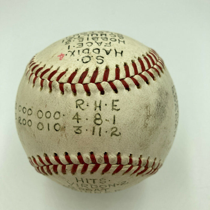 Harvey Haddix Game Used Final Pitch Victory Baseball Win #8 June 12 1962 Pirates