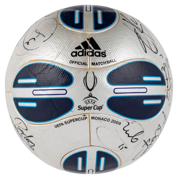 Lionel Messi 2009 FC Barcelona UEFA Champions Team Signed Soccer Ball JSA COA